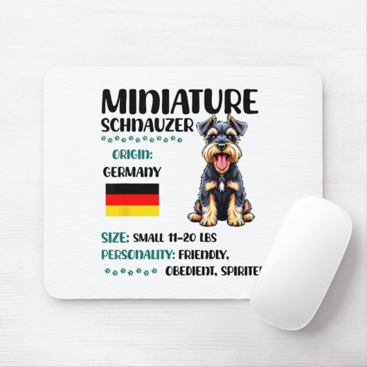 Miniature Schnauzer Origin Funny Mini Schnauzer Lo Mousepad (Mit Mouse)
