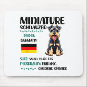 Miniature Schnauzer Origin Funny Mini Schnauzer Lo Mousepad (Vorne)