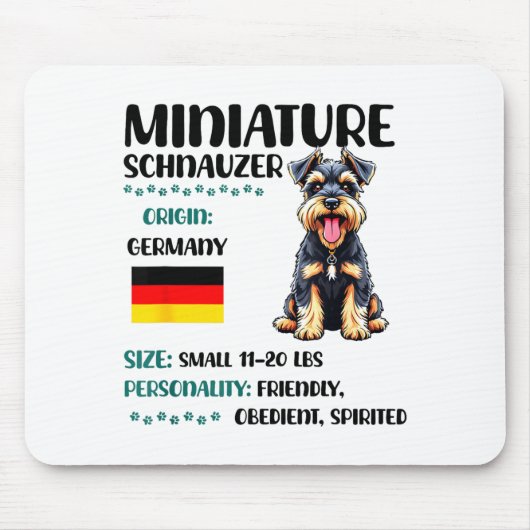 Miniature Schnauzer Origin Funny Mini Schnauzer Lo Mousepad (Vorne)