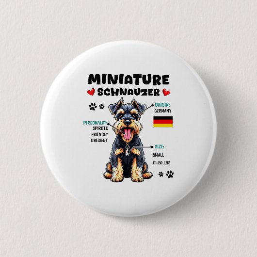 Miniature Schnauzer Owner Funny Mini Schnauzer Lov Button (Vorderseite)