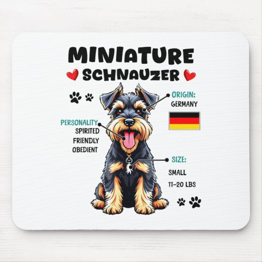 Miniature Schnauzer Owner Funny Mini Schnauzer Lov Mousepad (Vorne)