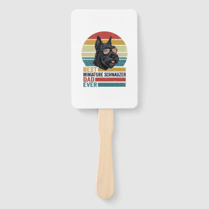 Miniature Schnauzer Papa Vintage Patriotisches T-S Fächer