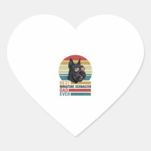 Miniature Schnauzer Papa Vintage Patriotisches T-S Herz-Aufkleber