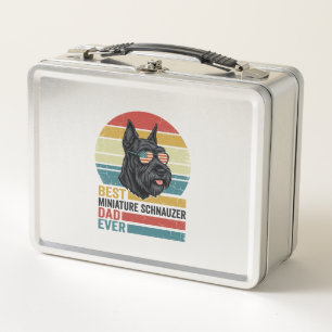 Miniature Schnauzer Papa Vintage Patriotisches T-S Metall Brotdose