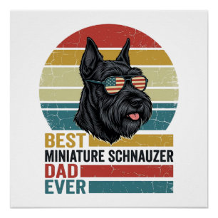 Miniature Schnauzer Papa Vintage Patriotisches T-S Poster