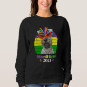 Miniature Schnauzer Party Dog Mardi Gras 2023 Sweatshirt (Vorderseite)