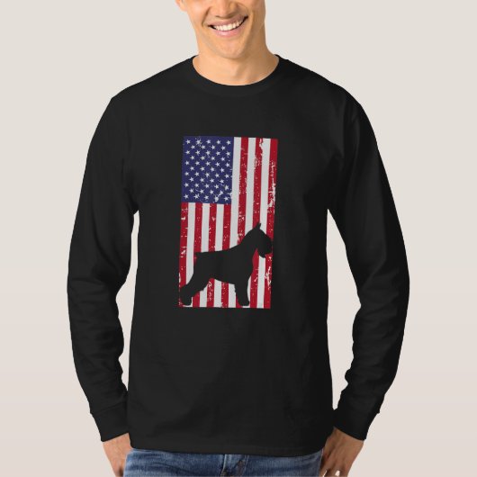 Miniature Schnauzer Patriotic All American USA Fla T-Shirt (Vorderseite)