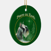 Miniature Schnauzer Peace Keramik Ornament (Rechts)