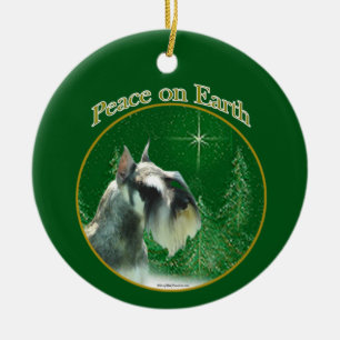 Miniature Schnauzer Peace Keramik Ornament
