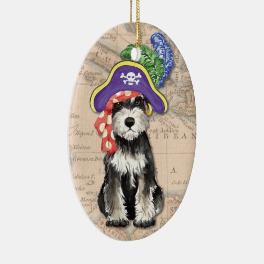 Miniature Schnauzer Pirate Keramik Ornament (Rechts)