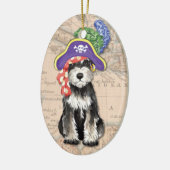 Miniature Schnauzer Pirate Keramik Ornament (Links)