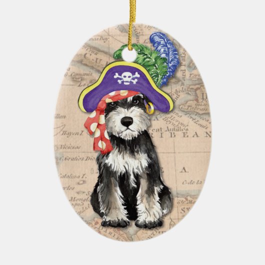Miniature Schnauzer Pirate Keramik Ornament (Vorne)