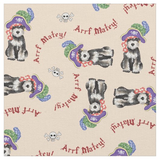 Miniature Schnauzer Pirate Stoff (Nahaufnahme)