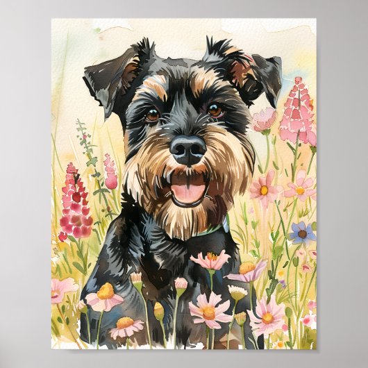 Miniature Schnauzer Poster - Funny Dog Art Print (Vorne)