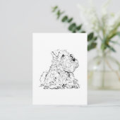 Miniature Schnauzer Postkarte – Hundeillustration (Stehend Vorderseite)