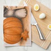Miniature Schnauzer Pumpkin Spice Geschirrtuch (Viertel Falte)