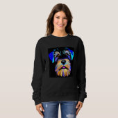 Miniature schnauzer puppy cute pup doggy schnauzer sweatshirt (Vorne ganz)