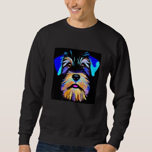Miniature schnauzer puppy cute pup doggy schnauzer sweatshirt (Vorderseite)