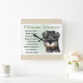 Miniature Schnauzer Puppy Heritage Quadratische Wanduhr (Zuhause)