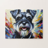 Miniature Schnauzer Puzzle: Schwarz Silber Zwerg Puzzle (Horizontal)