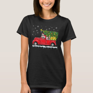 Miniature Schnauzer Red Car Truck Weihnachtsbaum X T-Shirt