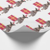 Miniature Schnauzer Santa Hat Wrapping Paper Geschenkpapier (Ecke)