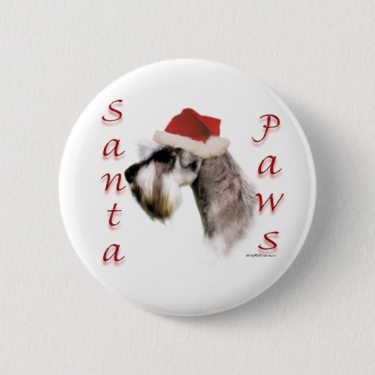 Miniature Schnauzer Santa Paws Button (Vorderseite)