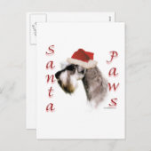 Miniature Schnauzer Santa Paws Feiertagspostkarte (Vorne/Hinten)