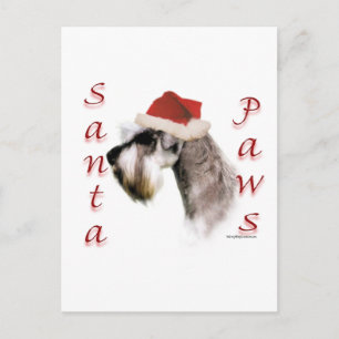 Miniature Schnauzer Santa Paws Feiertagspostkarte