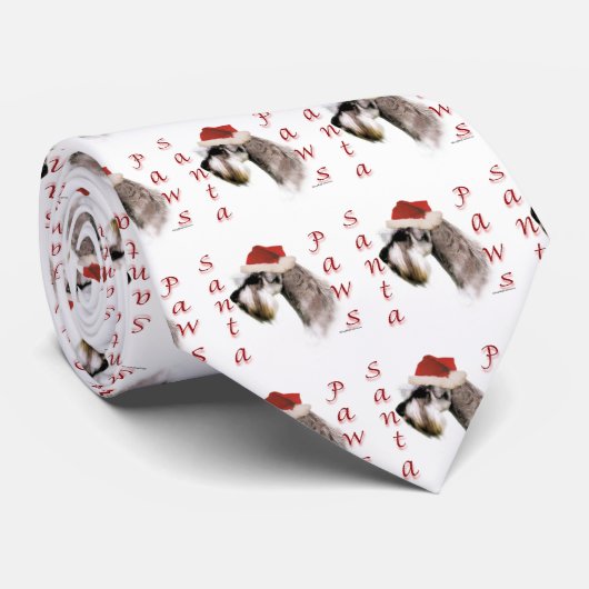 Miniature Schnauzer Santa Paws Krawatte (Gerollt)