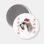 Miniature Schnauzer Santa Paws Magnet (Vorderseite/Rückseite)