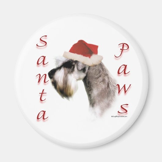 Miniature Schnauzer Santa Paws Magnet (Vorne)