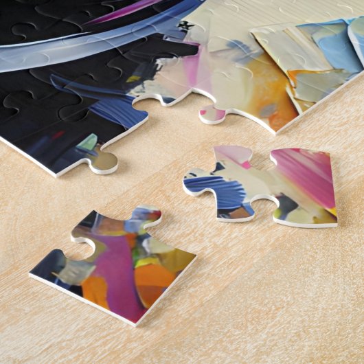 Miniature Schnauzer - Schwarz | Silber Akrylprint Puzzle (Seite)