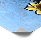 Miniature Schnauzer Sonnenblume Blau Off Leash Art Poster (Ecke)