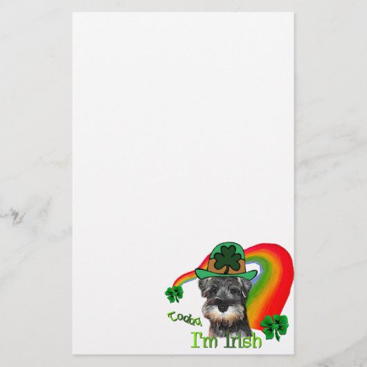 Miniature Schnauzer St Patricks Briefpapier (Vorderseite)