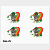 Miniature Schnauzer St Patricks Ovaler Aufkleber (Blatt)