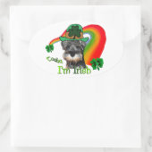 Miniature Schnauzer St Patricks Ovaler Aufkleber (Tasche)