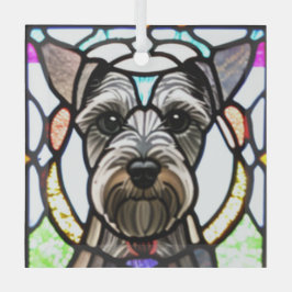 Miniature Schnauzer "Stached Glass" Ornament Aus Glas