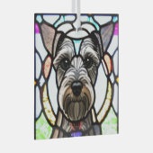 Miniature Schnauzer "Stached Glass" Ornament Aus Glas (Vorderseite Rechts)