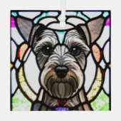 Miniature Schnauzer "Stached Glass" Ornament Aus Glas (Rückseite)