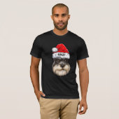 Miniature Schnauzer Terrier Christmas Hat Dog Big T-Shirt (Vorne ganz)