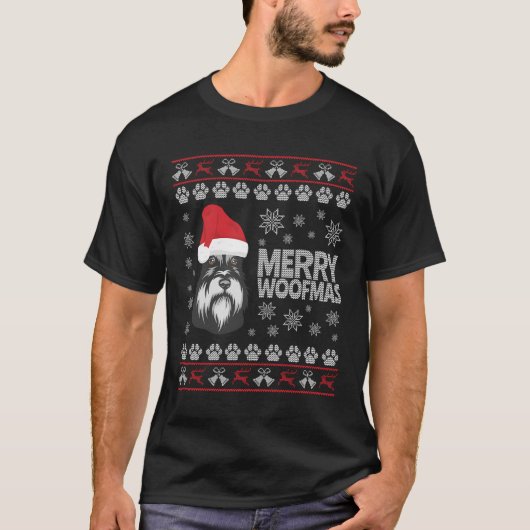 Miniature Schnauzer Ugly Christmas T-Shirt (Vorderseite)