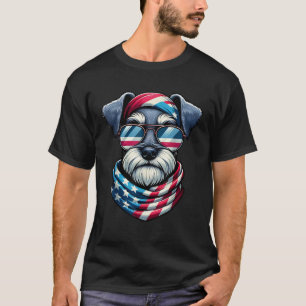 Miniature Schnauzer USA Flag Hund Lover Patriotic T-Shirt