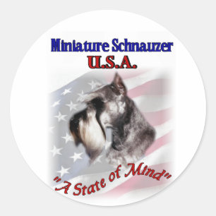 Miniature Schnauzer USA Runder Aufkleber