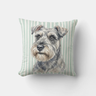 Miniature-Schnauzer-Wasserfarben-Wurfkissen Kissen