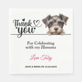 Miniature Schnauzer Wedding Vielen Dank Serviette (Vorderseite)