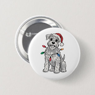 Miniature Schnauzer Weihnachten Xmas Hunde Liebhab Button