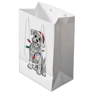 Miniature Schnauzer Weihnachten Xmas Hunde Liebhab Mittlere Geschenktüte
