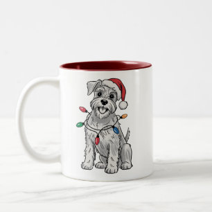 Miniature Schnauzer Weihnachten Xmas Hunde Liebhab Zweifarbige Tasse