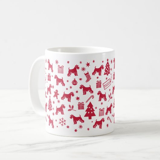 Miniature Schnauzer Weihnachtsdesign Kaffeetasse (Vorderseite Links)